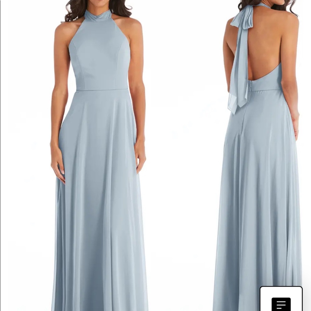 After Six backless halter evening dress
